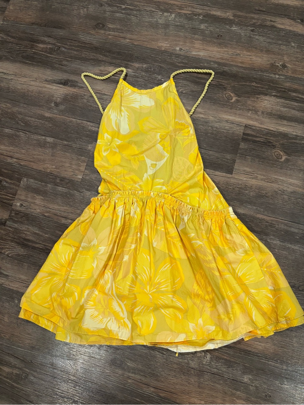 Free people women’s Yellow Floral Halter Dress
